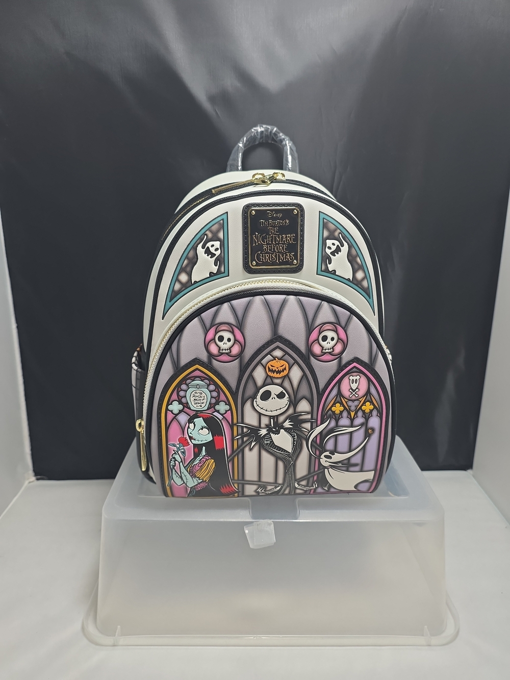 LLoungefly Disney Nightmare Before Christmas Stained Glass Mini Backpack NWT